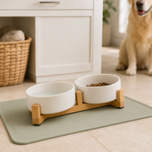 Ceramic Food and Water Bowl Set